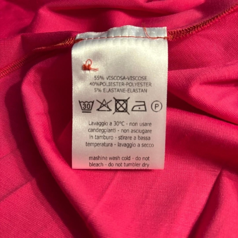Rocco Ragni Pink Short Sleeve Midi Dress MSRP $425.00 Size Med Made in‎ Italy - Picture 5 of 14